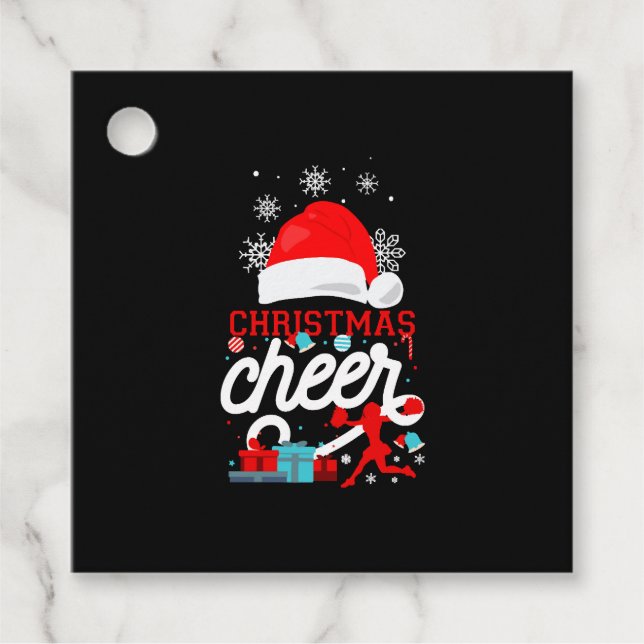 Étiquettes Cadeau Cheer Cheerleader Noël Cheer (Devant)