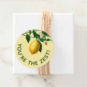 Étiquettes Cadeau Cheery You's The Zest 🍋 Hand-Drawn Lemon