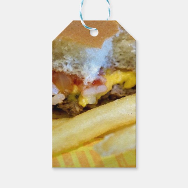 Étiquettes-cadeau Cheeseburger et Fries (Devant)
