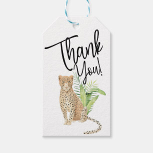 Étiquettes-cadeau Cheetah, Leopard, Jungle, Jungle animaux Papier Pl