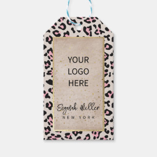 Étiquettes-cadeau Cheetah Pattern And Gold Vintage