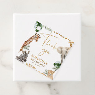 Étiquettes Cadeau Cheetah Safari Wild One Baby Shower Merci
