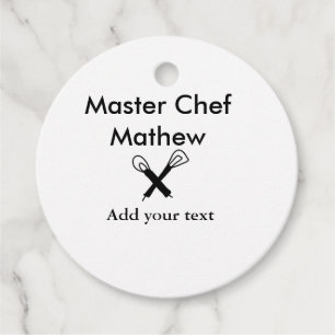 Étiquettes Cadeau Chef cuisinier cuisinier cuisinier ajouter nom de 