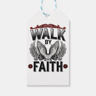 Étiquettes-cadeau Cheminez Par La Foi Vintage Christian T-Shirt Desi