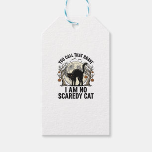 Étiquettes-cadeau Chemise à gravure vintage Chat effrayé Halloween D