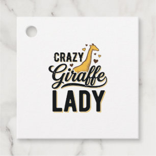 Étiquettes Cadeau Chemise à motif de gravure vintage Crazy Giraffe L