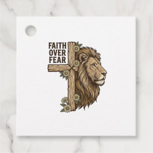 Étiquettes Cadeau Chemise chrétienne vintage Croix Lion Foi Sur La P