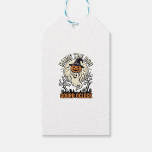 Étiquettes-cadeau Chemise Citrouille Fantôme Gravure Halloween Vinta