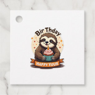 Étiquettes Cadeau Chemise d'anniversaire de paresseux Graphique anim