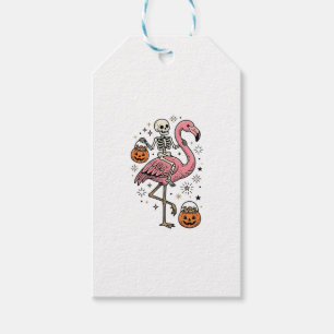 Étiquettes-cadeau Chemise de bonbons d'Halloween de flamant rose che