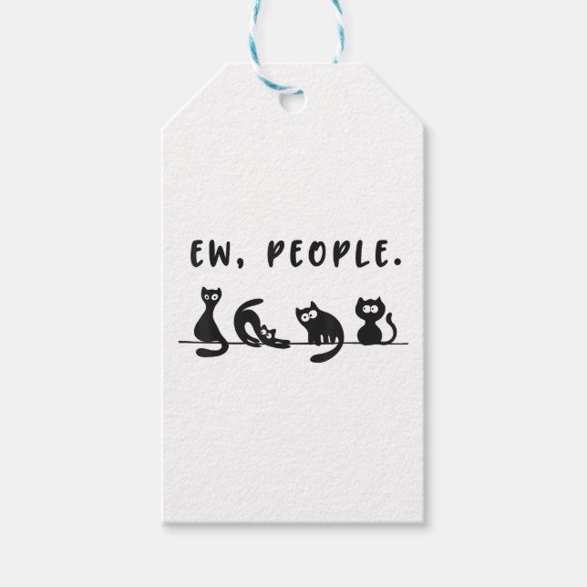 Étiquettes-cadeau Chemise de chat noir drôles femmes nouvelles perso (Devant)