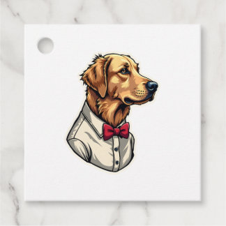 Étiquettes Cadeau Chemise de chien patriotique vintage Golden Retrie