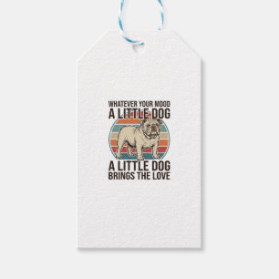 Étiquettes-cadeau Chemise de citation de Bulldog vintage Little Dog 