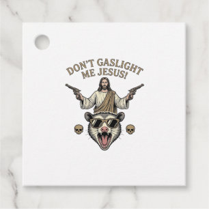 Étiquettes Cadeau Chemise de design de gravure vintage Jésus Possum