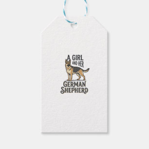 Étiquettes-cadeau Chemise de fille berger allemand Design pour amate