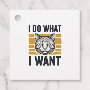 Étiquettes Cadeau Chemise de gravure vintage de chat drôle je fais c