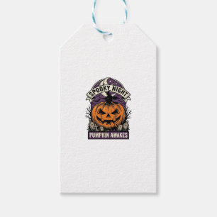Étiquettes-cadeau Chemise de nuit effrayante sorcière citrouille d'H