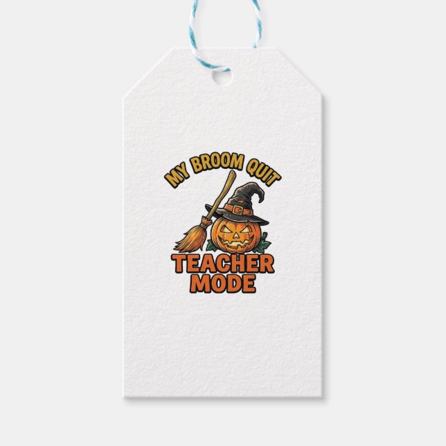 Étiquettes-cadeau Chemise de professeur Halloween drôle conception d (Devant)