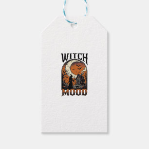 Étiquettes-cadeau Chemise de sorcière Halloween Design de lune hanté
