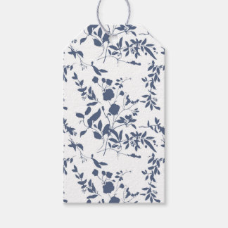 Étiquettes-cadeau Chemise d'enveloppe à feuillage bleu
