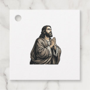 Étiquettes Cadeau Chemise religieuse homme priant gravure vintage De