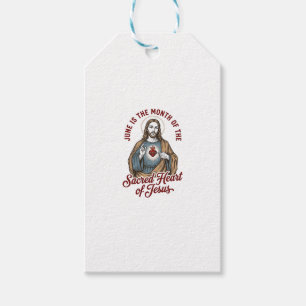 Étiquettes-cadeau Chemise religieuse vintage juin Sacré-Cœur de Jésu