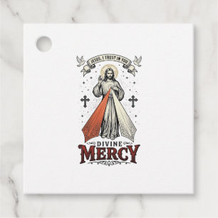 Étiquettes Cadeau Chemise vintage Divine Miséricorde Jésus je me fie