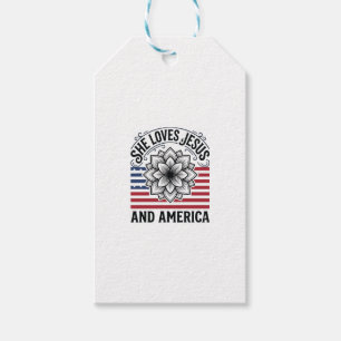 Étiquettes-cadeau Chemise vintage florale chrétienne patriotique