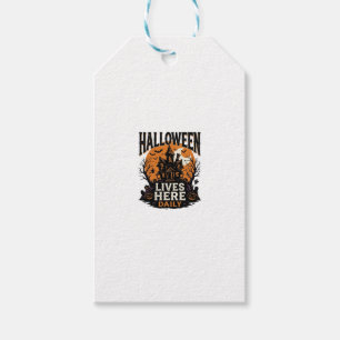 Étiquettes-cadeau Chemise Vintage Halloween Maison Hantée Quotidien