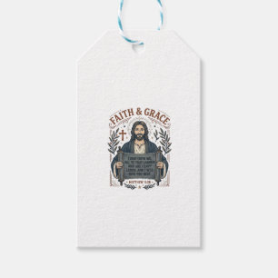 Étiquettes-cadeau Chemise vintage Jésus Croix Point de broderie Grap