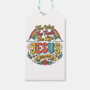 Étiquettes-cadeau Chemise Vintage Jésus Le Chemin Vérité Vie