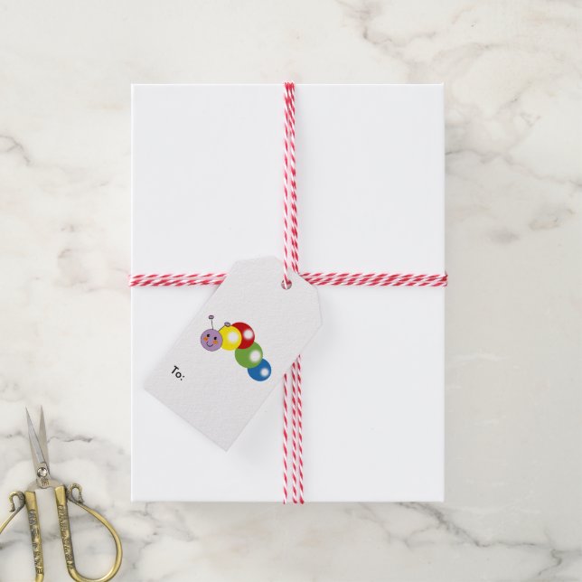Étiquettes-cadeau chenille bébé mignonne (Avec de la ficelle)
