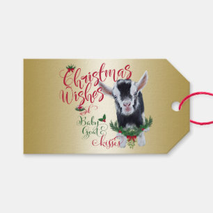 Étiquettes-cadeau CHÈQUE voeux de Noël Bébé Chèvre Baisers Nigéria