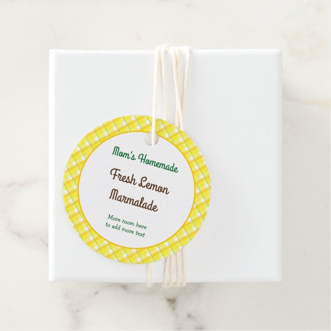 Étiquettes Cadeau Chèques Plaid Jaunes modifiables Rétro (En situation)