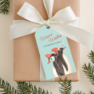Étiquettes-cadeau Cher Penguin Chaleureux voeux Noël Personnalisé