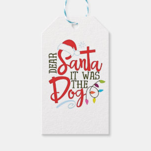 Étiquettes-cadeau Cher Père Noël C'était Le Chien Drôle 