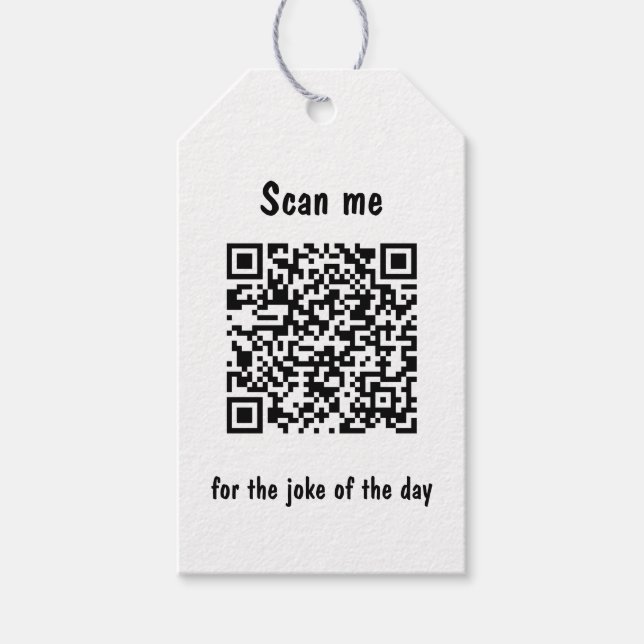 Étiquettes-cadeau Cherchez-moi la blague du jour QR Code (Devant)