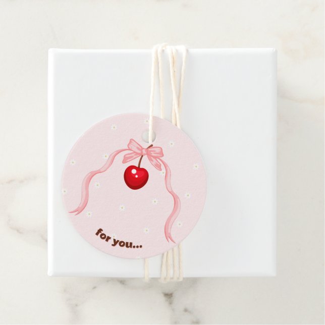 Étiquettes Cadeau Cherry Sweet Anniversaire (En situation)