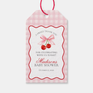 Étiquettes-cadeau Cherry Sweet Rose Coquette Bow Baby shower Favoris