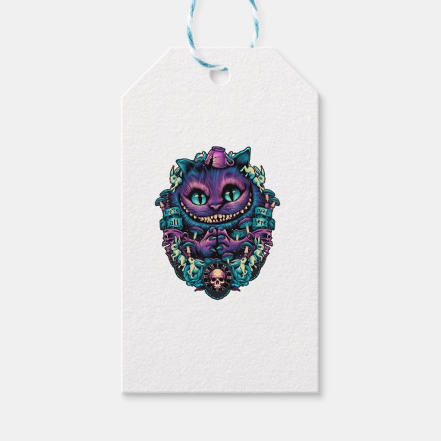 Étiquettes-cadeau Cheshire Chat chemise Alice au Pays des merveilles (Devant)