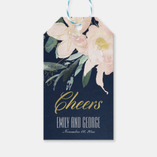 ÉTIQUETTES-CADEAU CHETEAUX MARIAGES DE COULEUR D'EAU FLORALE BLANC M