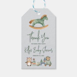 Étiquettes-cadeau Cheval à Bascule Cadeau Bébé Bohème Genre Neutre B