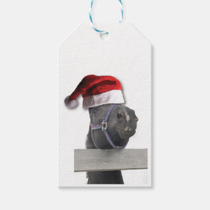 Étiquettes-cadeau Cheval de Noël Père Noël