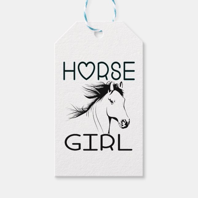 Étiquettes-cadeau Cheval mignon fille équestre Chevaux amoureux Cowg (Devant)