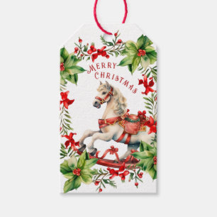 Étiquettes-cadeau Cheval Vintage blanc
