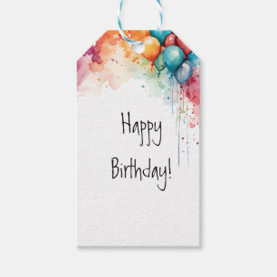 ÉTIQUETTES-CADEAU CHIC AMUSANT COULEUR D'EAU COLORÉ BALLONS DE FÊTE