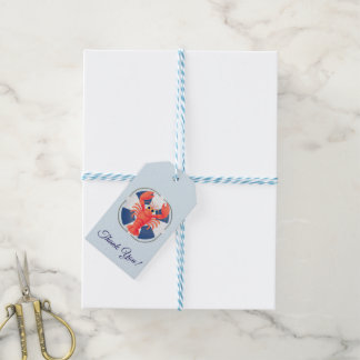 Étiquettes-cadeau Chic aquarelle homard et bouée de sauvetage Annive