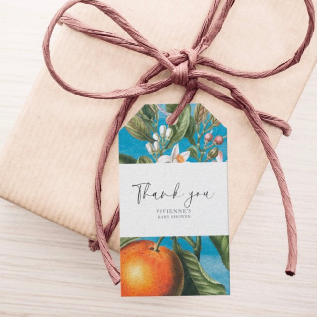 Étiquettes-cadeau Chic Baby in Bloom Baby Shower |Arch Thank You (Créateur téléchargé)