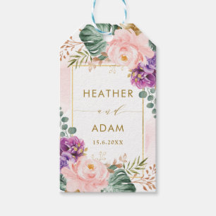 Étiquettes-cadeau Chic Bohème Tropical Floral Mariage