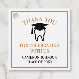 Étiquettes Cadeau Chic Dental School Custom Gold Graduation Party